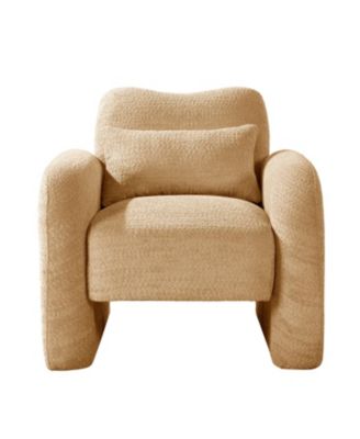 Blason Modern Upholstered Armchair with Lumbar Support Pillow