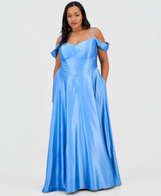 Trendy Plus Sweetheart-Neck Satin Gown