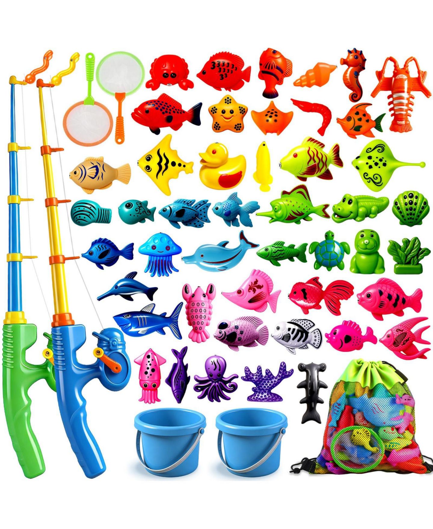 Детская игрушка GNUADZ 50 Fishes Magnetic Fishing Game, 5-7 Years, цвет: Разноцветный — фото 1