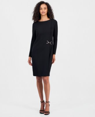 Women's Scoop-Neck Scuba Crepe Sheath Dress