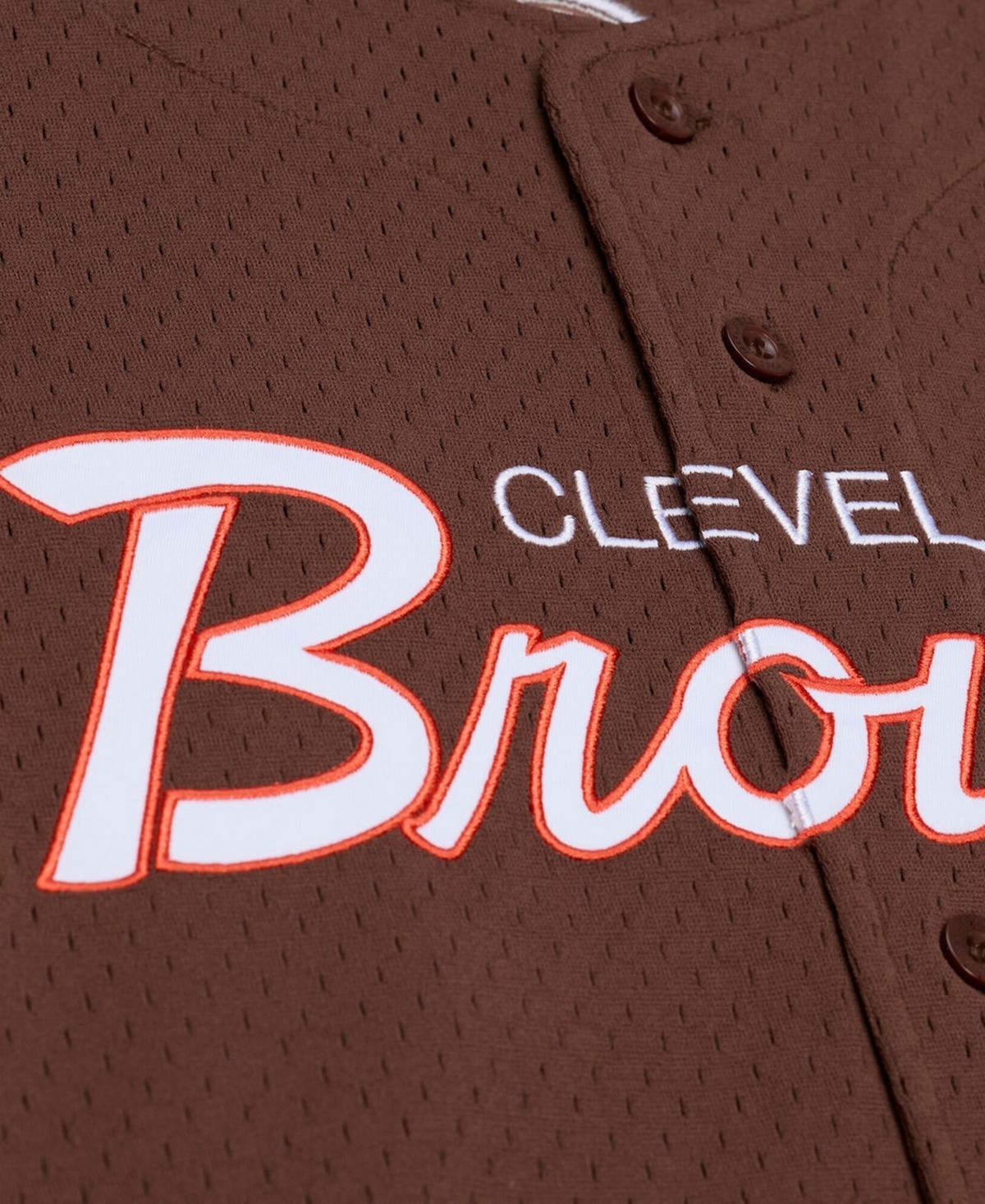 Mitchell & Ness Men's Brown Cleveland Browns Head Coach Mesh Full-Button Fashion Jersey