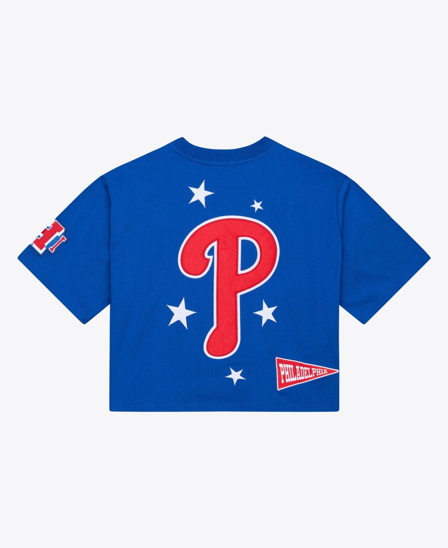 Женская футболка Mitchell & Ness Royal Philadelphia Phillies Pep Rally Cropped Boxy — фото 2