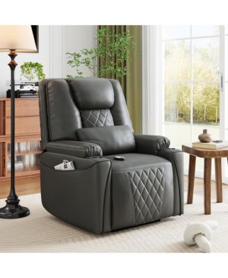 Power Lift Recliner Chair for Living Room - Electric Stand Assist for Seniors and Adults - PU Leather Sofa, USB Charging Ports, Remote Control