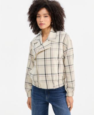Women's Arlee Oversized Plaid Biker Jacket
