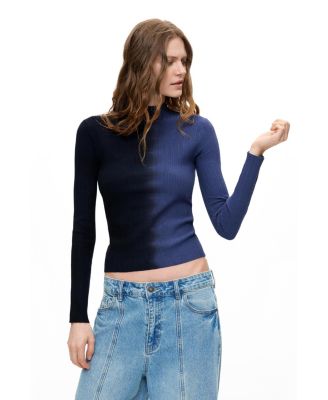 Women's Ribbed Two-Tone Sweater