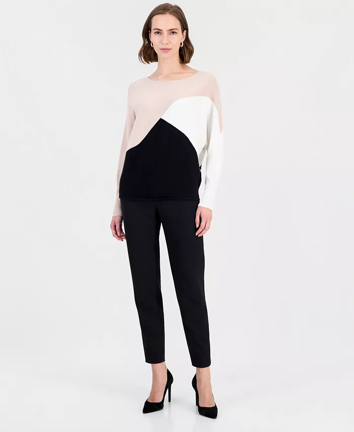 Women's Colorblock Ribbed-Knit Crewneck Pullover - thumbnail 6