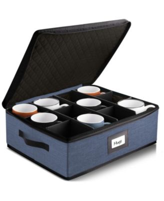 Coffee Mug Storage, Quilted and Stackable Coffee Cup Storage Organizer for Service of 12