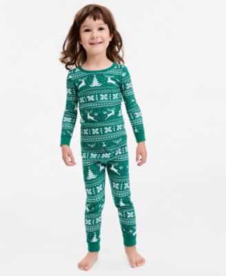 Toddler 12M-4T Deer Fairisle Snug-Fit Pajama Set