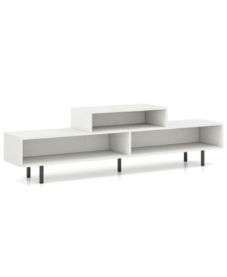 3-Cubby TV Stand with Open Storage Compartments