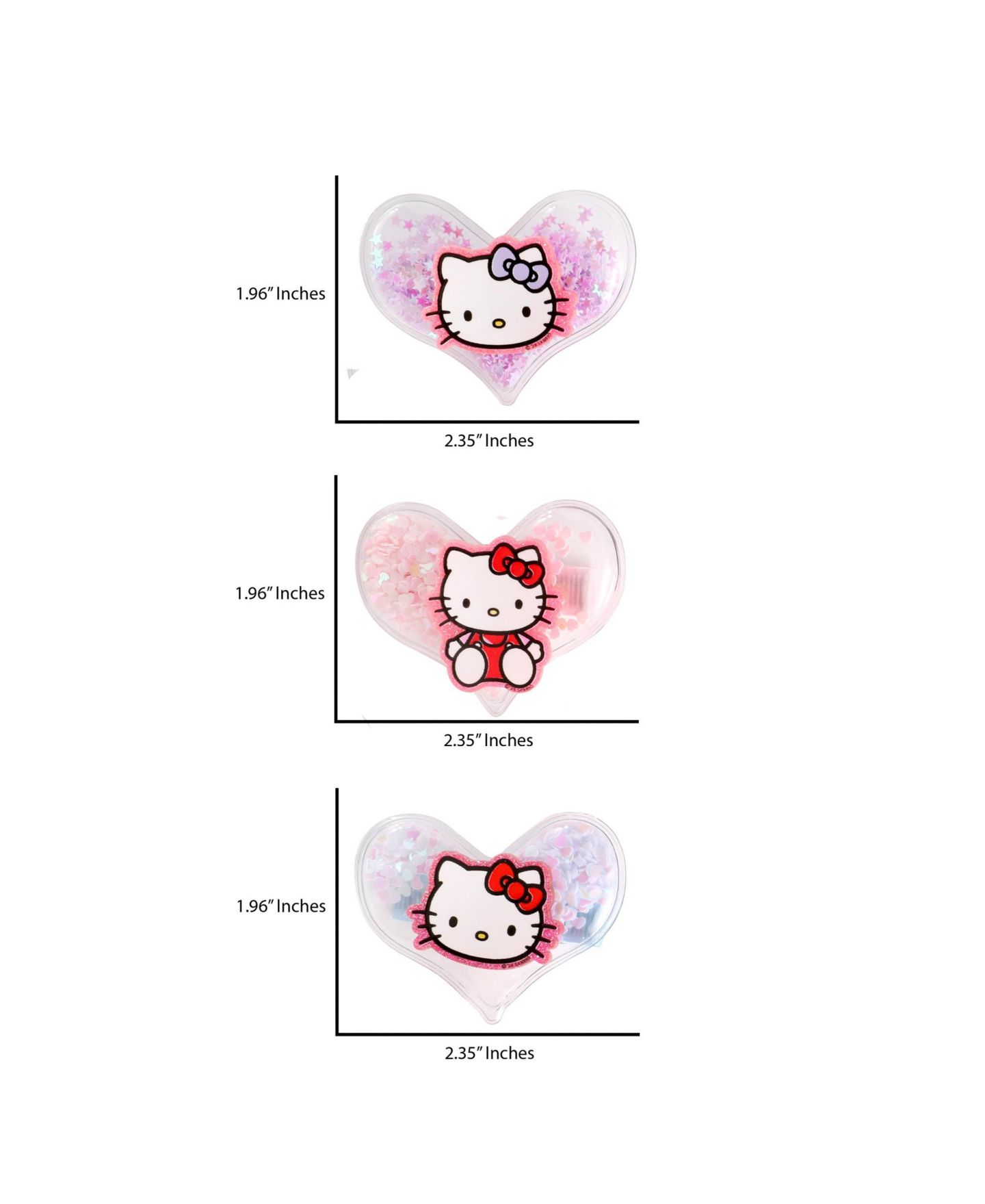 Детские аксессуары для волос Hello Kitty Heart Hair Clip 6-Piece Set Official License, Snap Back Shaker Hair Clips, Sanrio Accessories, цвет: Разноцветный — фото 5