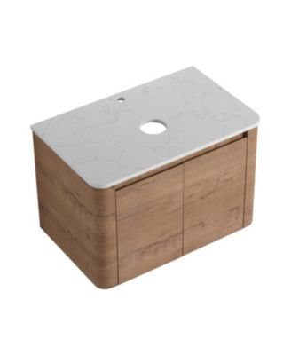 30 Inch Wall Mounted Bathroom Vanity 2 Soft Close Doors KD Packing Plywood Vanity Only No Sink Included