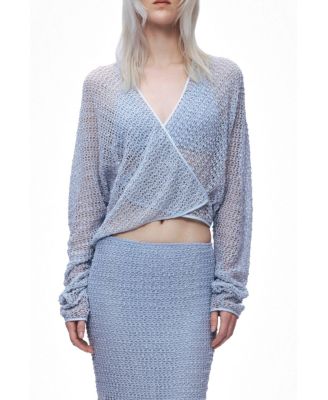 Women's Wrap Mesh Blouse
