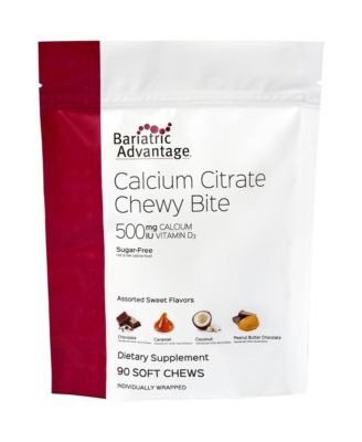 Calcium Citrate Chewy Bites 500 mg - Highly Absorbable and Digestible - Vitamin D3 - Easily Chewable Calcium Supplement - 90 Count