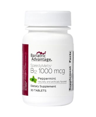 Bariatric Advantage B-12 Speedy Melts, Vitamin B12 1000 mcg Supplement, Fast Melting with 200 mcg of Folic Acid for - Peppermint, 30 Count