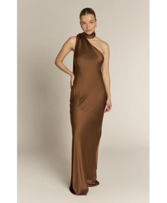 brown maxi dress for wedding Soleil