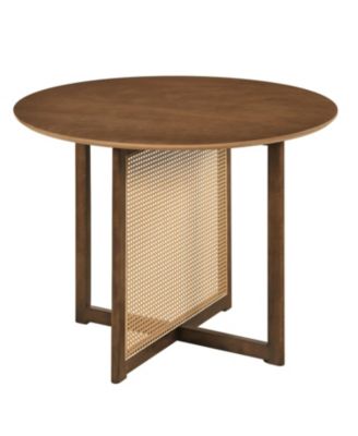 Kitchen Round Table with Cross Pedestal Base for 2-4 People