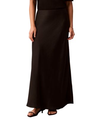 Calvin Klein Petite Bias-Flared Pull-On Skirt - Black 110$