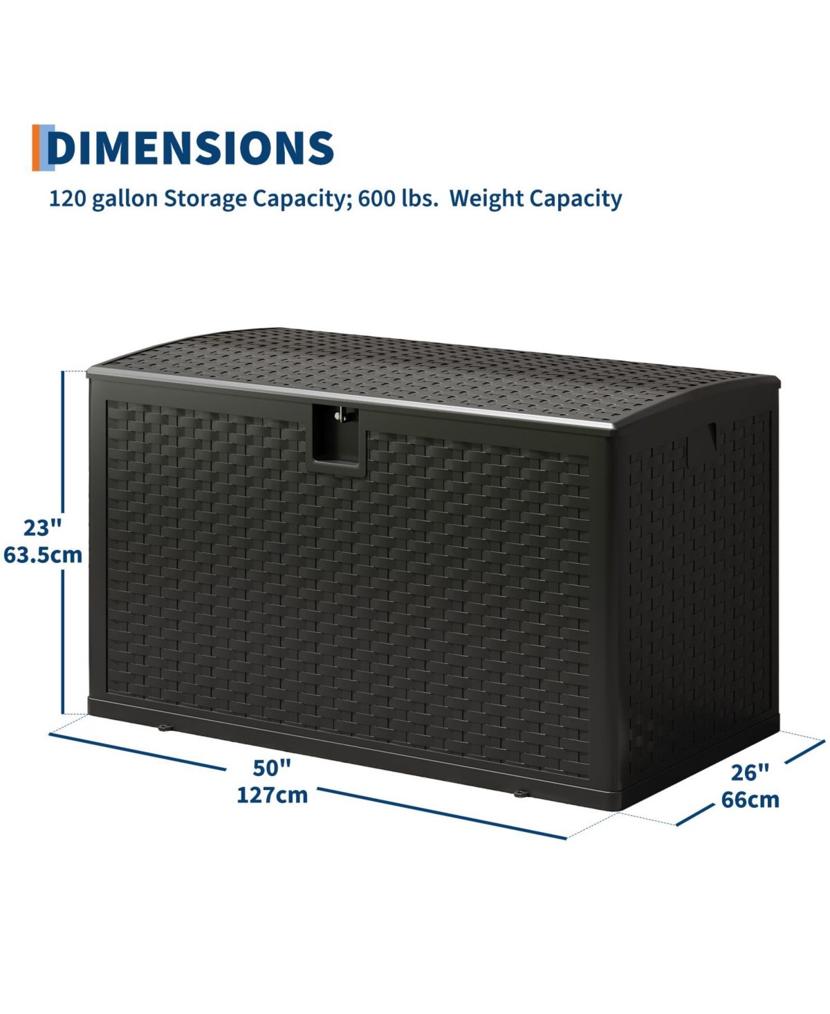 gaomon Gallon Outdoor Storage Box, Lockable Uv Resistant Storage Chest, Large Waterproof Resin Patio Storage Bin, Suitable for Patio