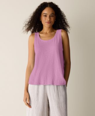 Women's Linen Scoop Neck Sleeveless Tank Top