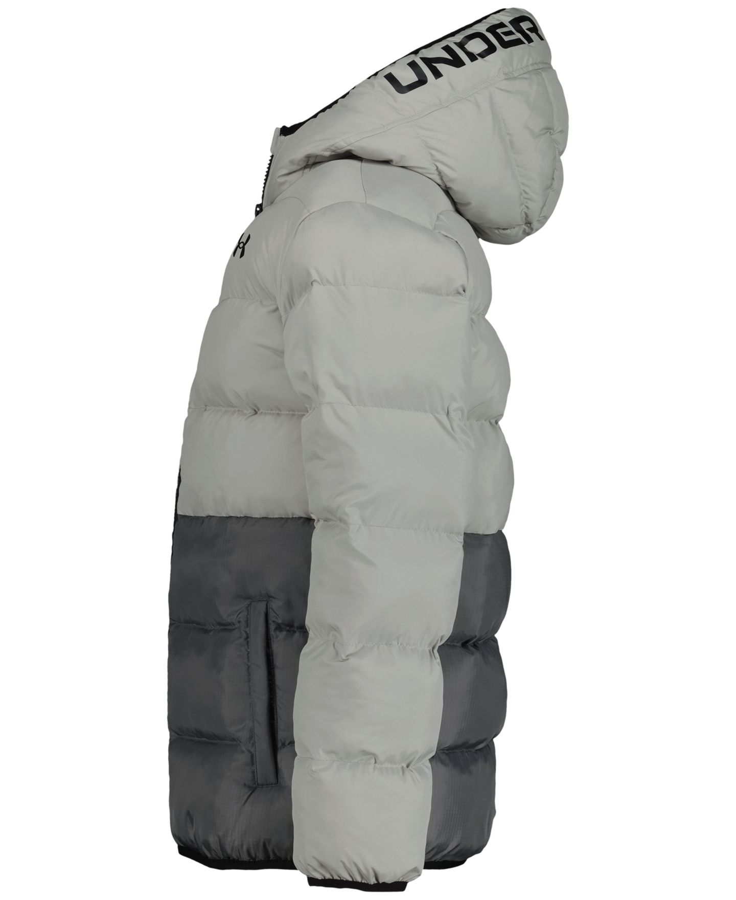 Куртка Under Armour Logo Full-Zip Puffer Hooded Jacket для мальчиков, цвет: Бежевый / Чёрный — фото 15