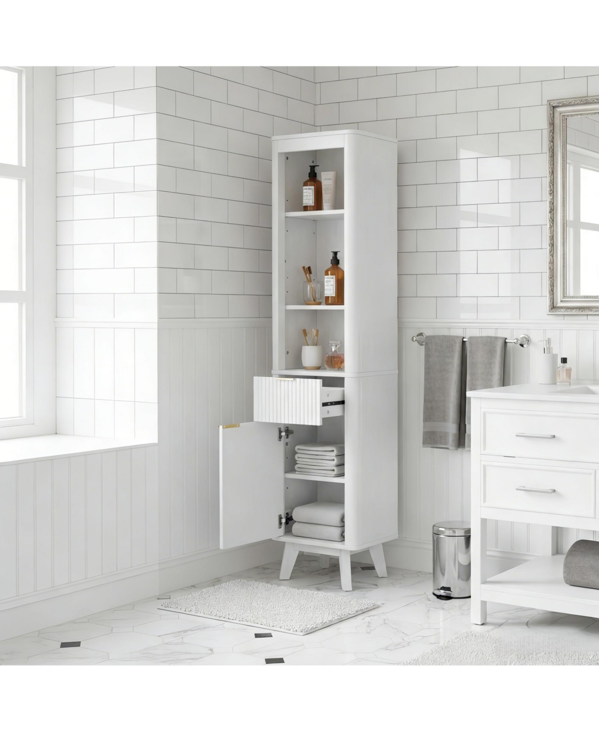 Phying 68 Inch Tall Storage Cabinet Freestanding Bathroom Cabinet Multipurpose Organizer Cabinet for Bathroom