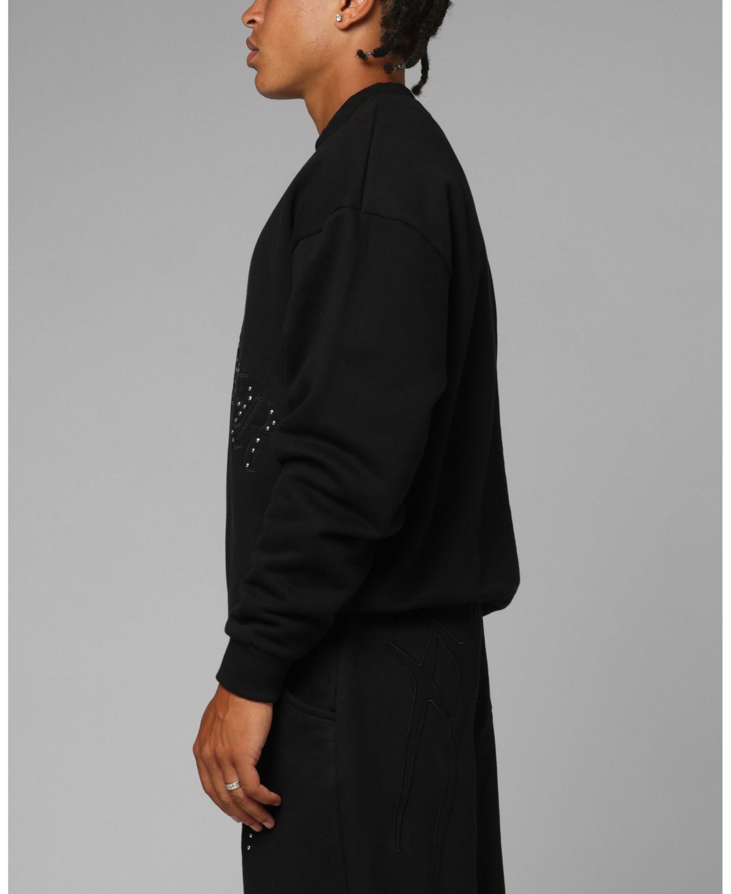 Мужской свитшот Loiter Destruct Crewneck, цвет: Чёрный — фото 5