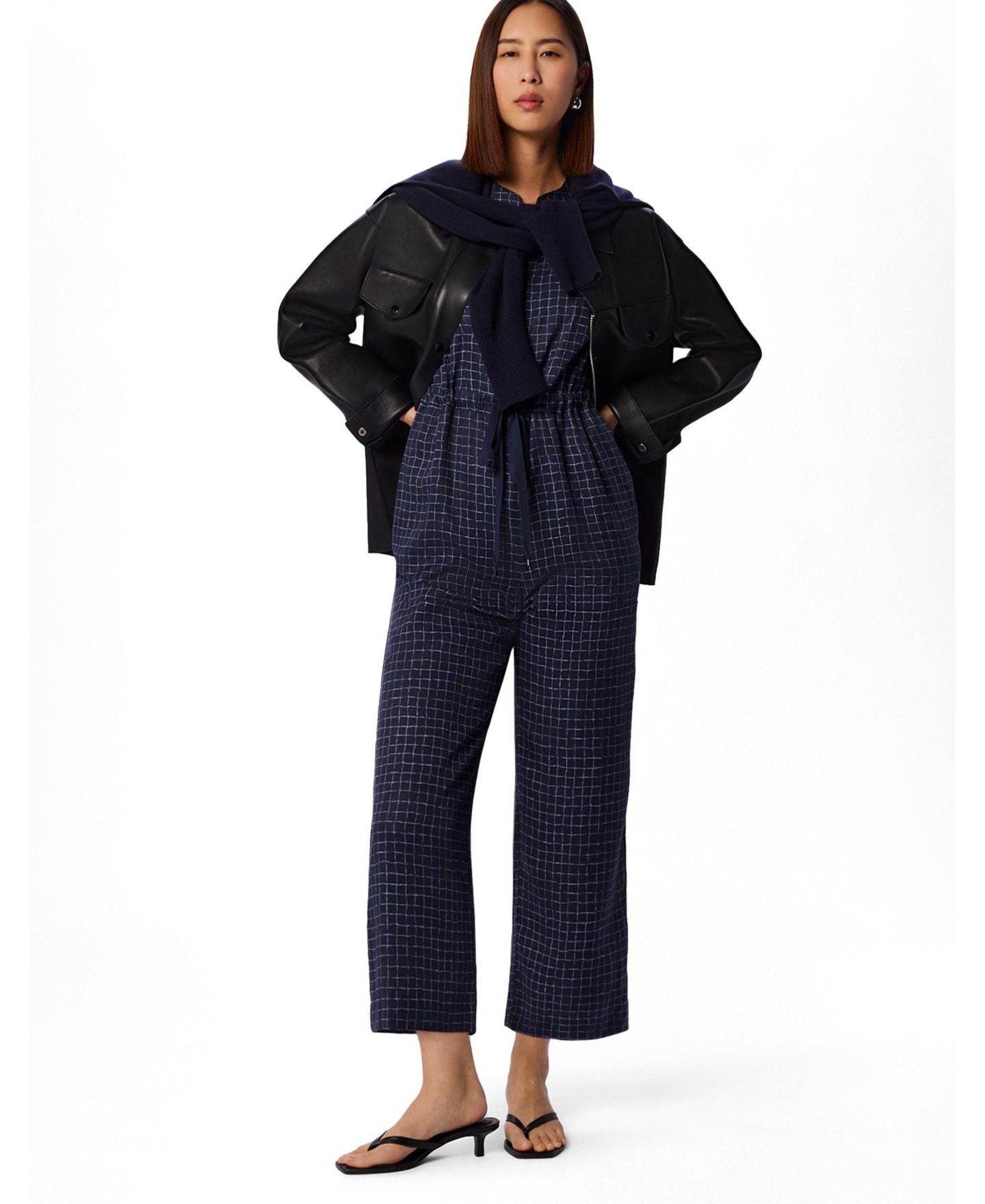 Женский комбинезон Whistles Grid Print Sleeveless Jumpsuit, цвет: Разноцветный — фото 3