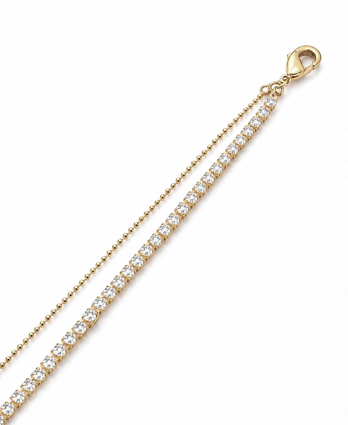 And Now This Crystal & Heart Double Row Ankle Bracelet
