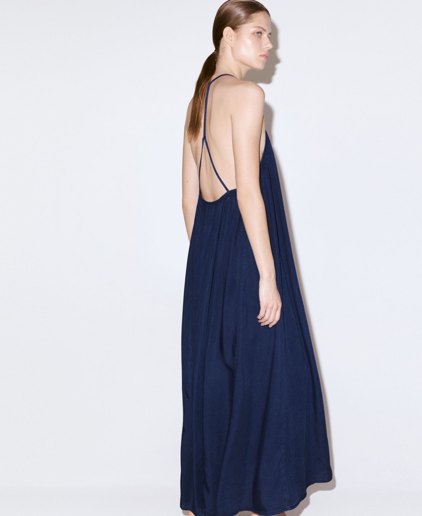 Женское платье Mango A-Line Denim, цвет: Тёмный синий — фото 3