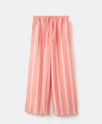 Women's Straight Striped Linen-Lyocell-Blend Pants