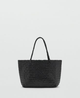 Women's Woven Leather Shopper Bag