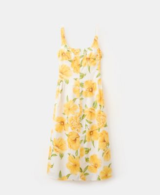 Women's Gathered Waist Floral-Print Dress