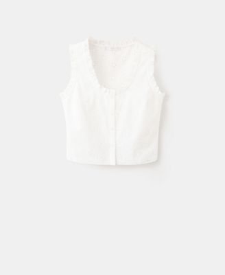 Women's Openwork Embroidery Cotton Blouse