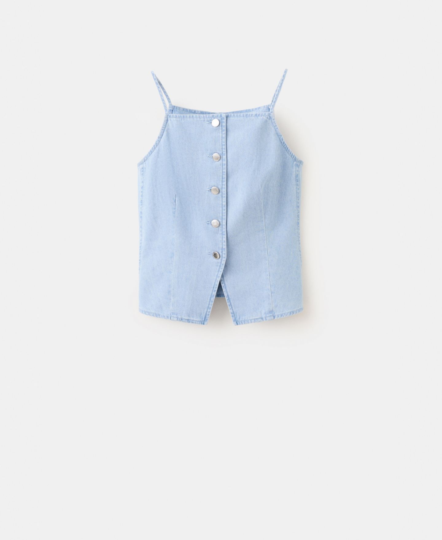 Женский жилет Mango Buttoned Denim, цвет: Светлый синий — фото 1