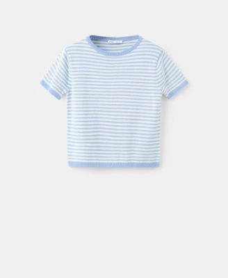 Women's Striped Short-Sleeved Sweater