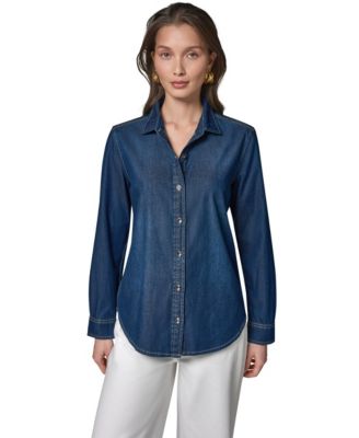 Women's Luxe Denim Button Down Denim Shirt