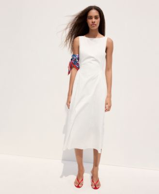 macys womens white dresses And Now This Women's Linen-Blend Button-Front Maxi Dress, Created for Macy's Women's White Summer Dresses |