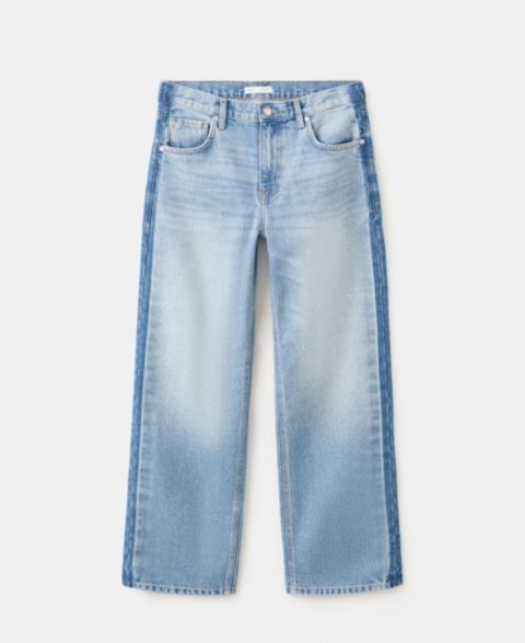 Женские джинсы MANGO Low-Rise Straight, цвет: Светлый синий