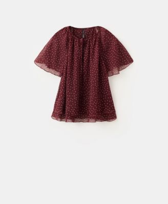 Women's Bow Polka-Dot Blouse