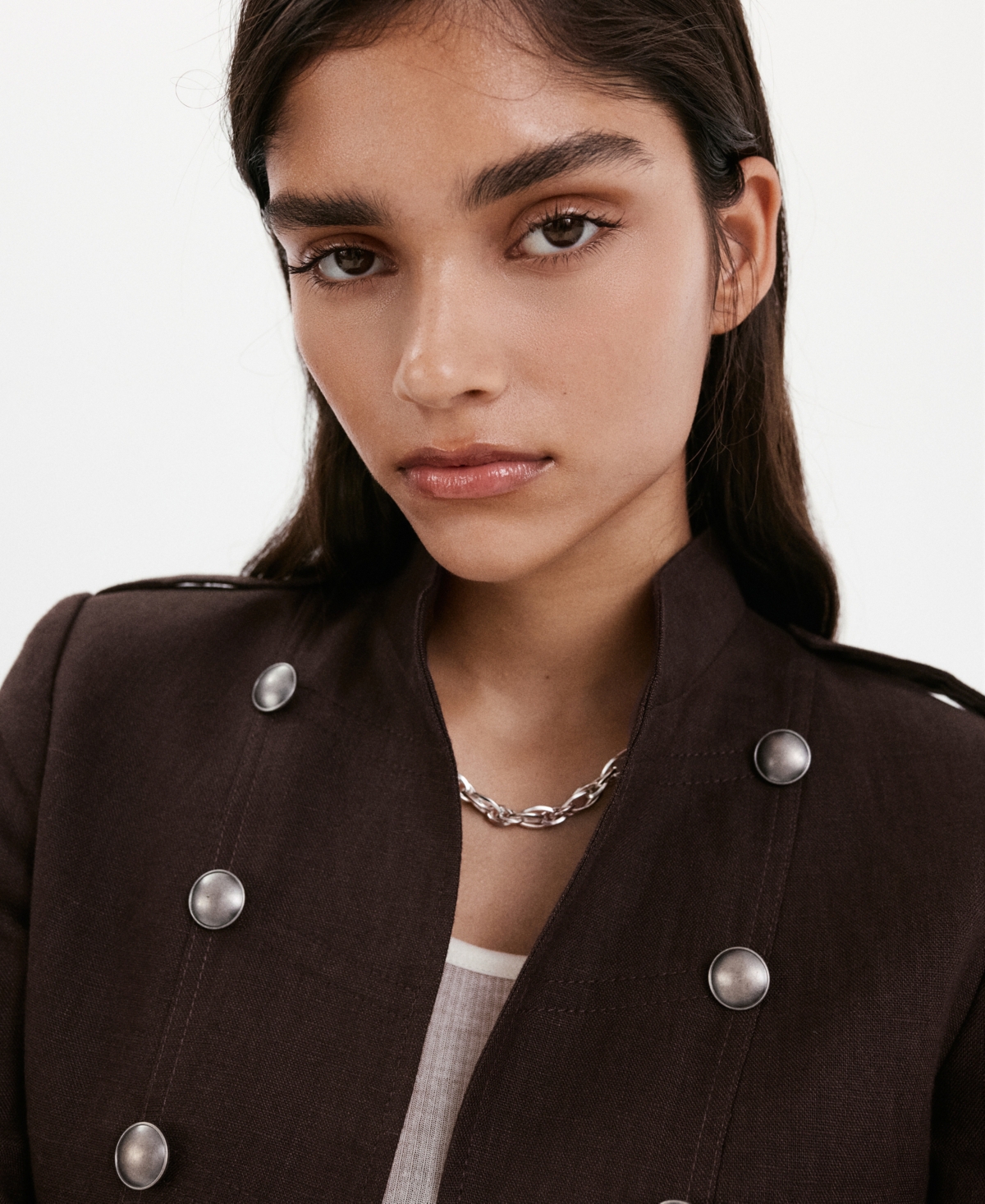 Mango Women's Buttons Linen Jacket