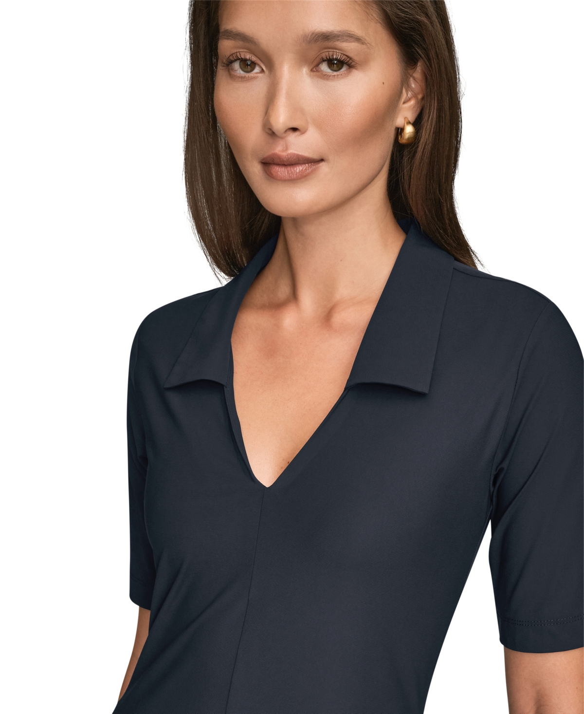 Donna Karan Weekend Women's Elbow-Sleeve Polo Dress