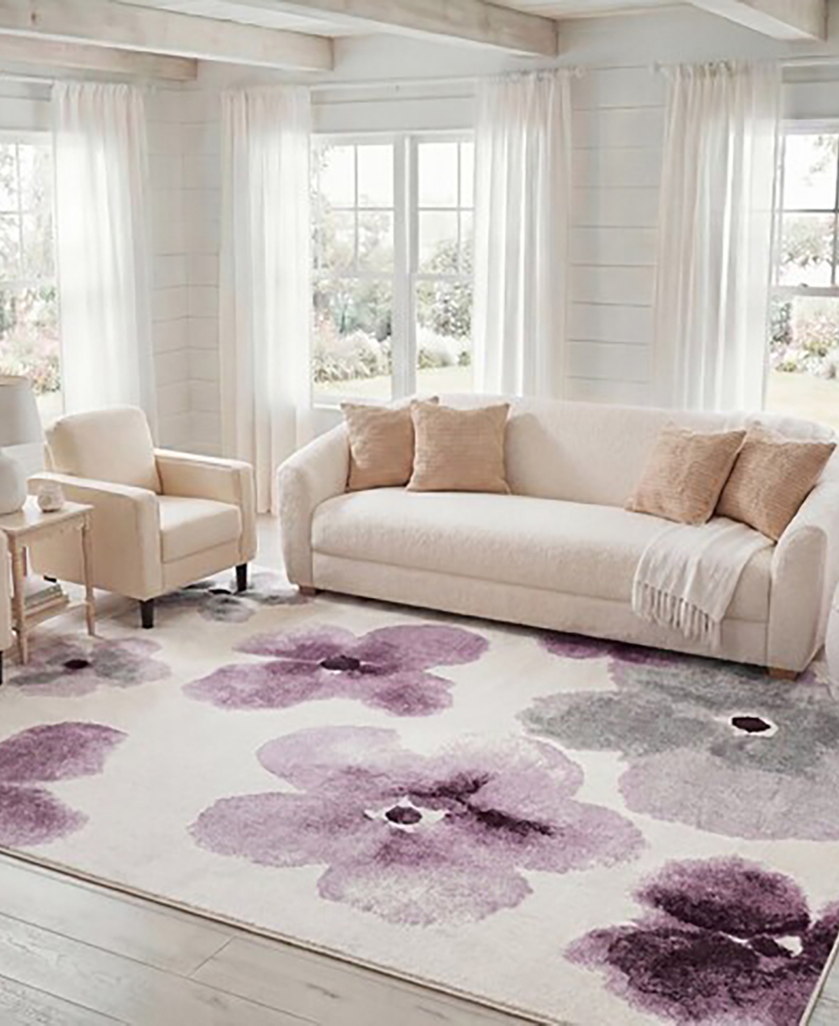 Safavieh Adirondack Ivory and Purple 5'1" x 7'6" Area Rug