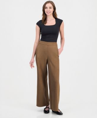 Women's High-Rise Faux-Suede Pull-On Pants