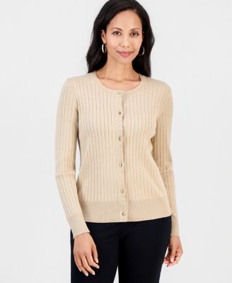 Women's Ribbed Button-Down Cardigan Sweater