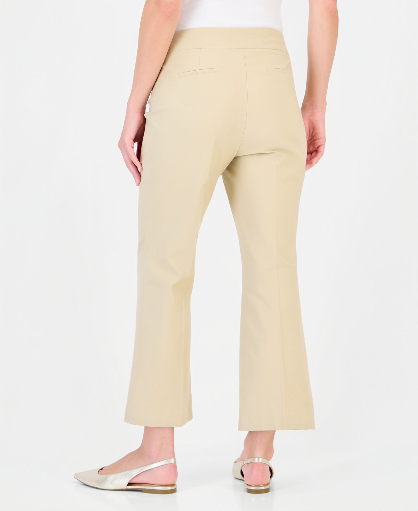 Женские брюки JM Collection Mid-Rise Cropped Kick Flare Pull-On, цвет: Кофейный — фото 2