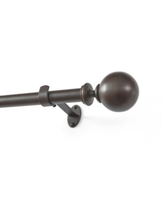 Cordelia 1-Inch Adjustable Decorative Single Curtain Rod with Globe Ball Finials