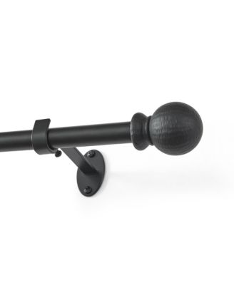 Farmhouse Ball 3/4-Inch Adjustable Decorative Single Curtain Rod with Globe Ball Finials