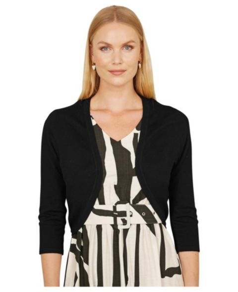 Женские болеро Yumi 3/4 Sleeve Knitted Curve Bolero, цвет: Чёрный