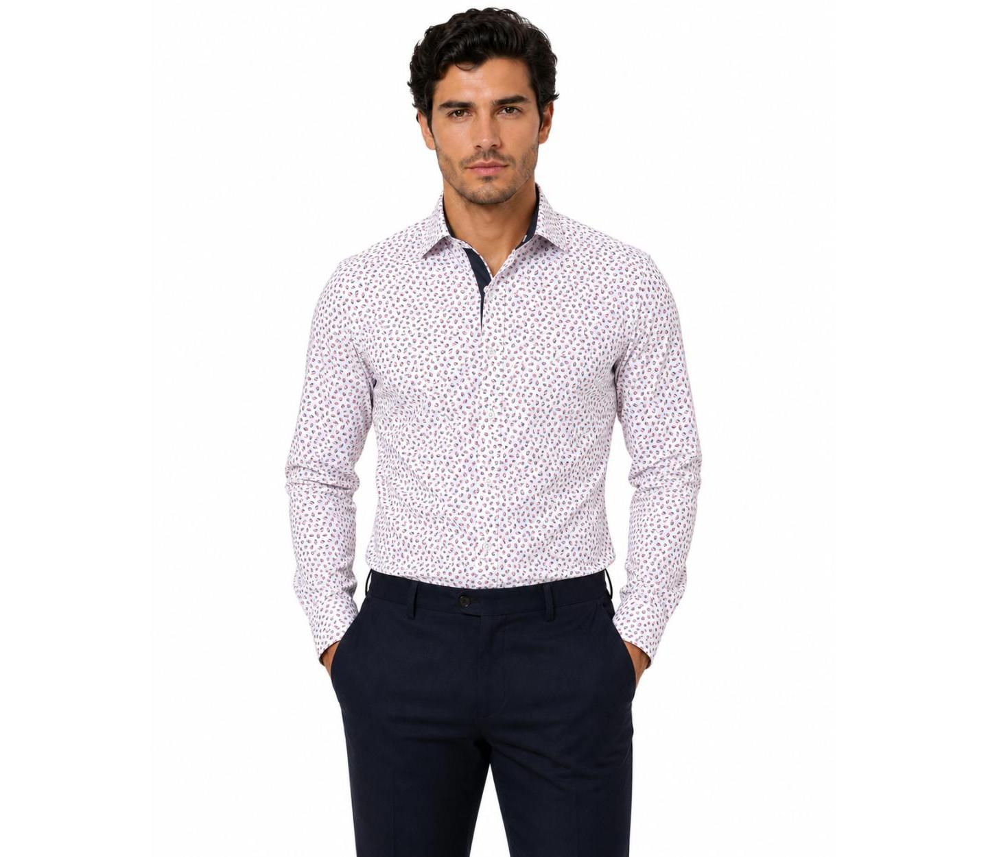 Мужская рубашка Elie Balleh Slim Fit Classic Button-Down Shirt with Sleek Design — фото 1