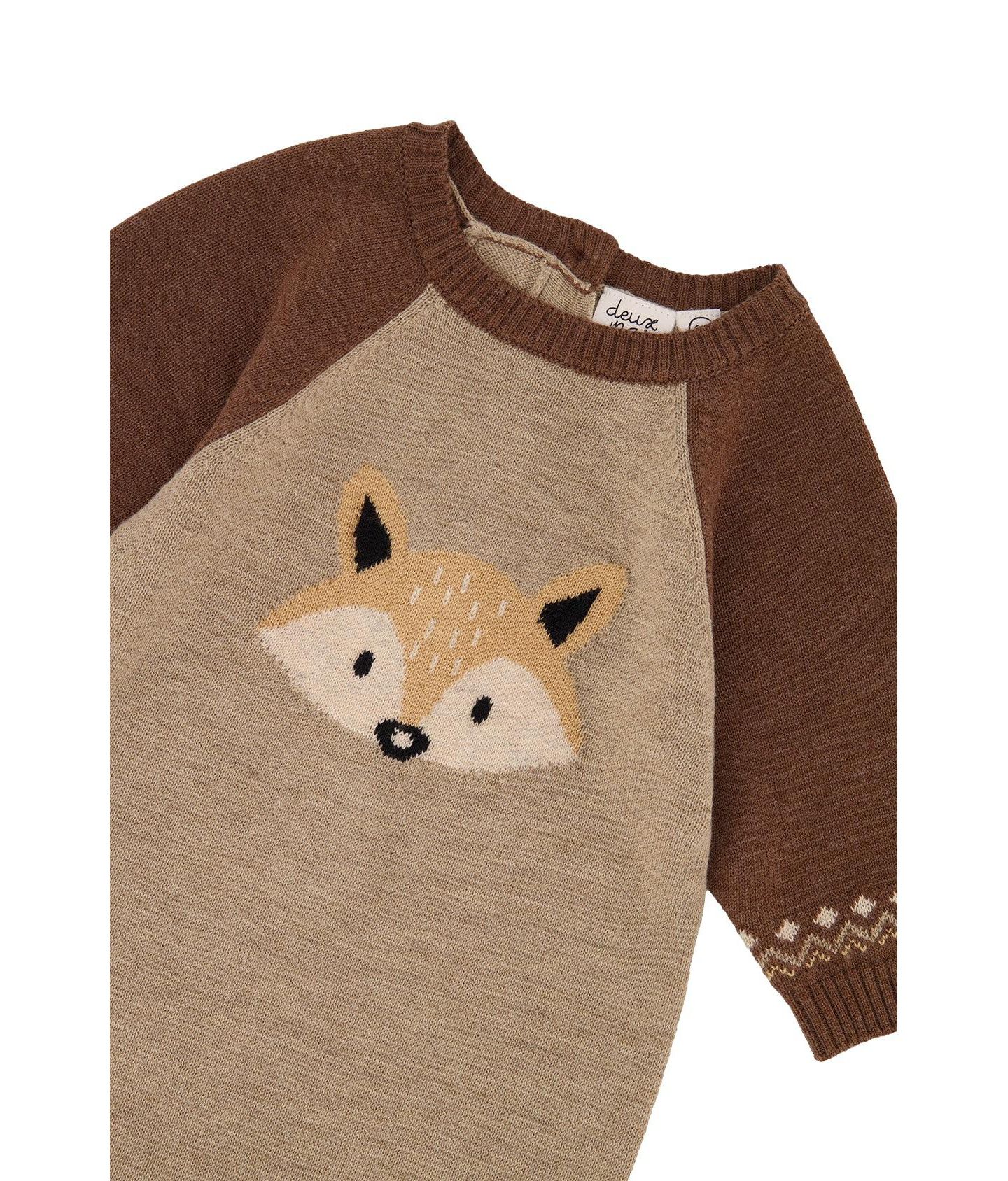 Комбинезон Deux par Deux Knitted Intarsia Cinnamon для мальчиков-малышей, цвет: Коричневый коричный — фото 4